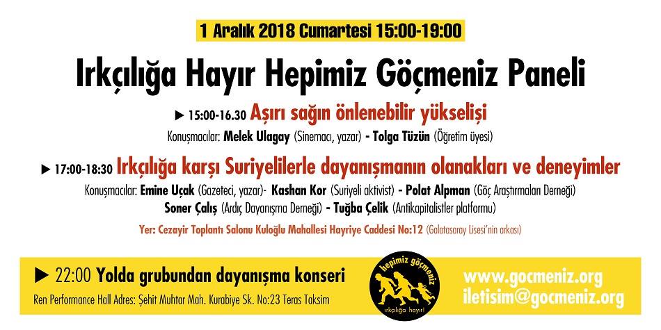 Irkçılıkla mücadele için panel ve konser